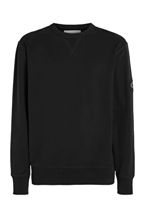 Erkek Rozetli Sweatshirt - Siyah | L