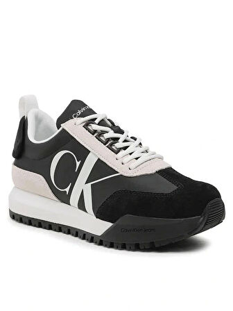 Calvin Klein Jeans Toothy Runner Bağcıklı İncili Karışık Materyal Kadın Siyah Sneaker YW0YW01100-BEH