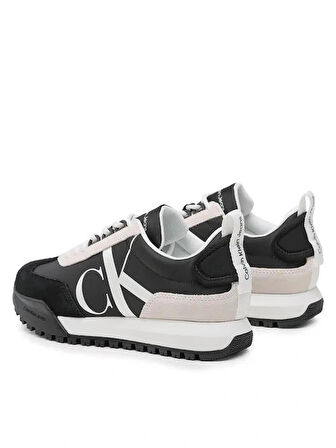 Calvin Klein Jeans Toothy Runner Bağcıklı İncili Karışık Materyal Kadın Siyah Sneaker YW0YW01100-BEH