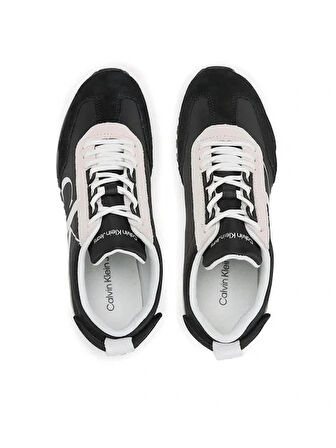 Calvin Klein Jeans Toothy Runner Bağcıklı İncili Karışık Materyal Kadın Siyah Sneaker YW0YW01100-BEH