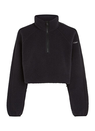 Calvin Klein Siyah Kadın Dik Yaka Sweatshirt 00GWF3W327BAE HYBRID - Sherpa Pullo