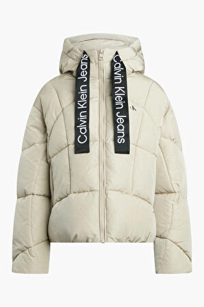 LOGO DRAWSTRING SHORT PUFFER