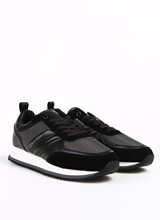 Calvin Klein Siyah Erkek Deri Sneaker LOW TOP LACE UP REPR