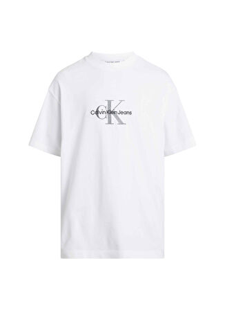 Calvin Klein Jeans Bisiklet Yaka Baskılı Beyaz Erkek T-Shirt J30J324452YAF