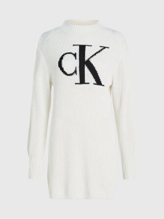 Calvin Klein Ck intarsia Loose Sweater Dress Elbise Kadın