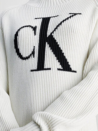 Calvin Klein Ck intarsia Loose Sweater Dress Elbise Kadın