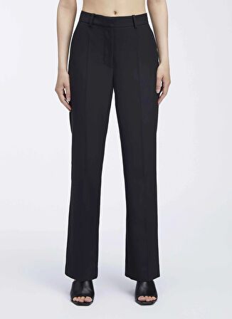 Calvin Klein Yüksek Bel Standart Siyah Kadın Pantolon ESSENTIAL SLIM STRAIGHT PANT