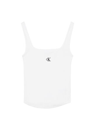 Calvin Klein U Yaka Düz Beyaz Kadın Atlet J20J223192YAF