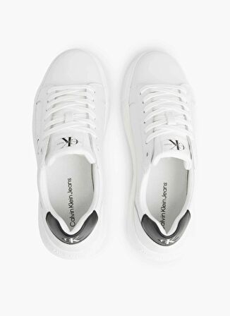 Calvin Klein Beyaz - Siyah Kadın Deri Sneaker YW0YW008230LB