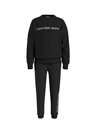 Calvin Klein Erkek Çocuk Siyah Sweatshırt INST. LOGO REGULAR CN SET