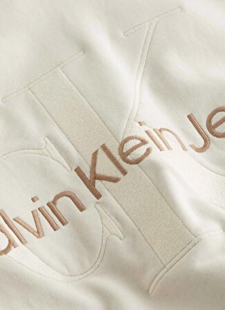 Calvin Klein Jeans Kapüşon Yaka Beyaz Erkek Sweatshırt J30J324623YBI