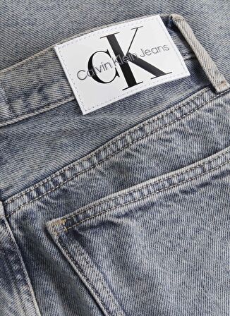 Calvin Klein Jeans Yüksek Bel Düz Paça Normal Mavi Kadın Denim Pantolon J20J2224551A4