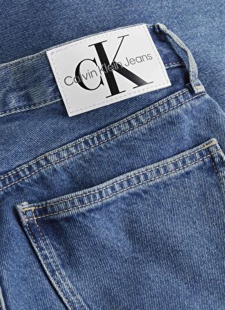 Calvin Klein Jeans Yüksek Bel Düz Paça Normal Mavi Kadın Denim Pantolon J20J2224431A4