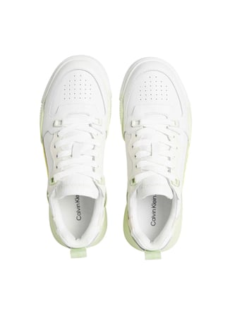 Calvin Klein Beyaz - Sarı Kadın Deri Sneaker YW0YW013060IE
