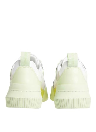 Calvin Klein Beyaz - Sarı Kadın Deri Sneaker YW0YW013060IE