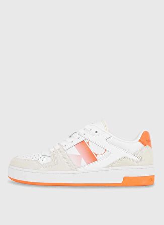 Calvin Klein Beyaz - Turuncu Kadın Süet Sneaker YW0YW0144602T