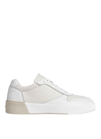 Calvin Klein Beyaz - Krem Erkek Sneaker LOW TOP LACE UP W/ STITCH