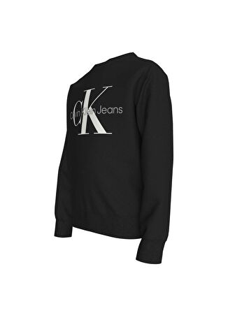 Calvin Klein Baskılı Erkek Siyah Sweatshırt CK MONOGRAM TERRY CN