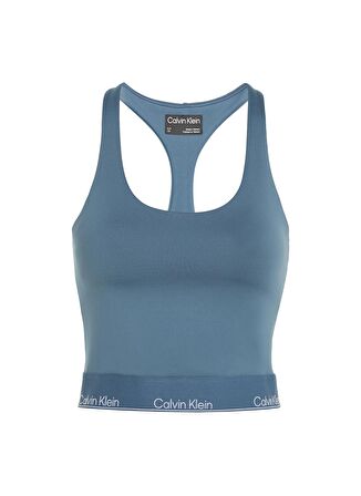 Calvin Klein Mavi Kadın Bisiklet Yaka Standart Fit Atlet 00GWS4K1955BX-WO - Tank (Cropped)