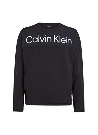 Calvin Klein Siyah Erkek Bisiklet Yaka Standart Fit Sweatshirt 00GMS4W338BAE-PW - PULLOVER