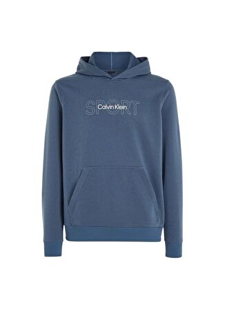 Calvin Klein Mavi Erkek Kapüşon Yaka Sweatshirt 00GMS4W3395BX-PW - GRAPHIC SWEAT