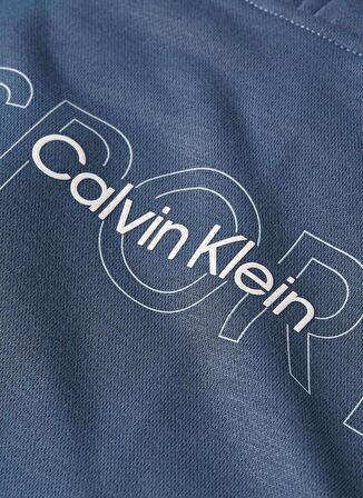 Calvin Klein Mavi Erkek Kapüşon Yaka Sweatshirt 00GMS4W3395BX-PW - GRAPHIC SWEAT