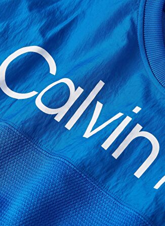 Calvin Klein Mavi Erkek Bisiklet Yaka Standart Fit Sweatshirt 00GMS4W338CGN-PW - PULLOVER