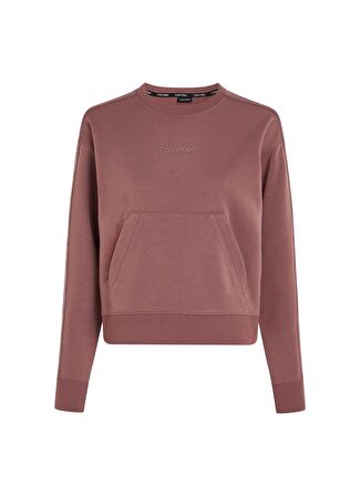 Calvin Klein Pembe Kadın Bisiklet Yaka Standart Fit Sweatshirt 00GWS4W341LKO-PW - Pullover Cropped