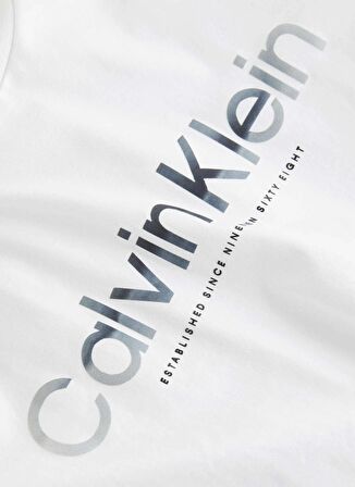 Calvin Klein Bisiklet Yaka Beyaz Erkek T-Shirt K10K112497YAF