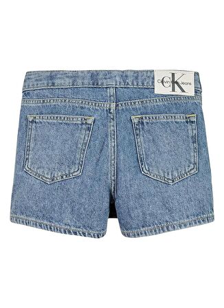 Calvin Klein Normal Bel Normal Mavi Kadın Şort MID MARBLE BLUE LW DENIM SKORT