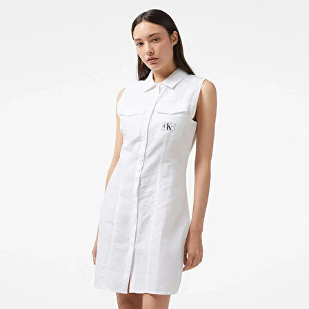 Calvin Klein SLEEVELESS COTTON SHIRT DRESS Elbise