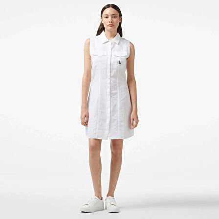 Calvin Klein SLEEVELESS COTTON SHIRT DRESS Elbise