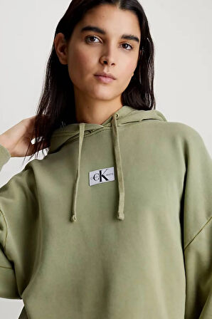 Washed Cotton Cropped Hoodie Kadın Sweatshirt-J20J223082L9N