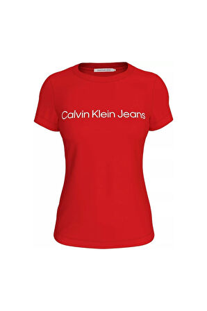 Kadın CK INSTITUTIONAL Logo 2-Pack TEE T-Shirt - Kırmızı  | XS