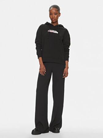 Kadın CK DIFFUSED Kapüşonlu Sweatshirt - Siyah  | S