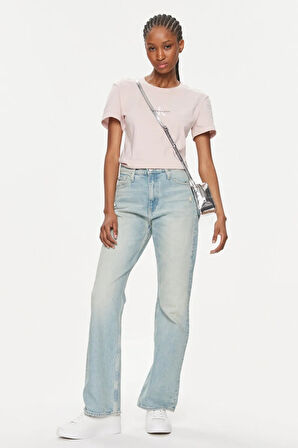 Kadın MONOLOGO SLIM TEE T-Shirt - Pudra | XS