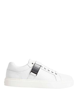 Calvin Klein Beyaz Erkek Sneaker LOW TOP LACE UP W/ ICONIC PLAQUE