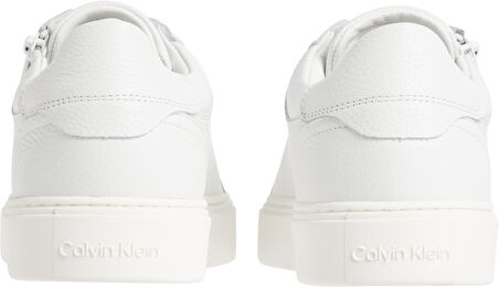 Erkek Marka Logolu Şık Görünüşlü Deri  Gündelik Kullanıma Uygun Siyah-Beyaz Sneaker HM0HM01475-0K4