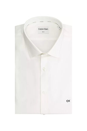 Erkek Ck Poplin Stretch Slim Gömlek - Beyaz | 40
