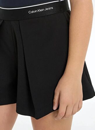 Calvin Klein Normal Siyah Kız Çocuk Şort PUNTO TAPE SKORT