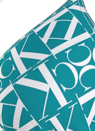 Calvin Klein Mavi - Beyaz Kadın Bikini Üst TRIANGLE-RP-PRINT KW0KW024830G1