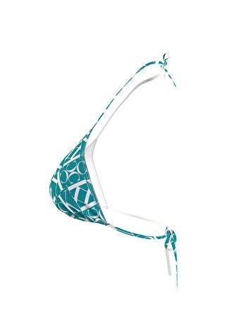 Calvin Klein Mavi - Beyaz Kadın Bikini Üst TRIANGLE-RP-PRINT KW0KW024830G1