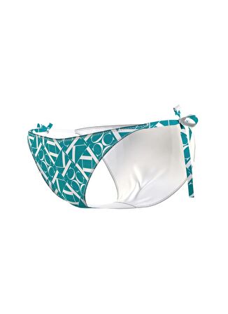 Calvin Klein Mavi - Beyaz Kadın Bikini Alt STRING SIDE TIE-PRINT KW0KW024860G1