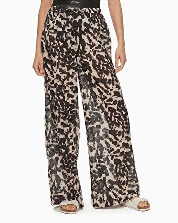 Calvin Klein Cover Up Bottom Leopar Desenli Plaj Pantolon