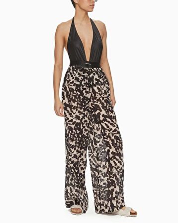 Calvin Klein Cover Up Bottom Leopar Desenli Plaj Pantolon