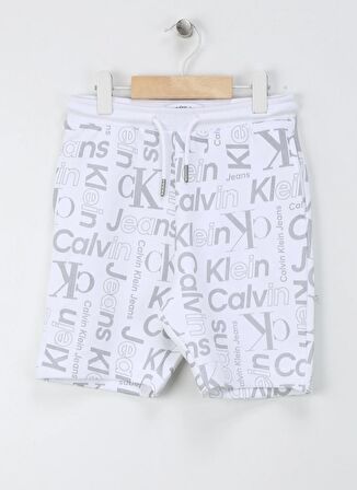 Calvin Klein Normal Beyaz Erkek Çocuk Şort INST. CK AOP SHORTS