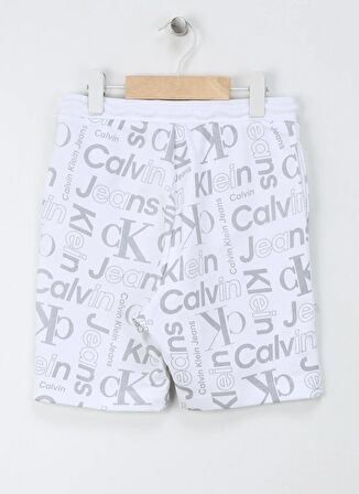 Calvin Klein Normal Beyaz Erkek Çocuk Şort INST. CK AOP SHORTS