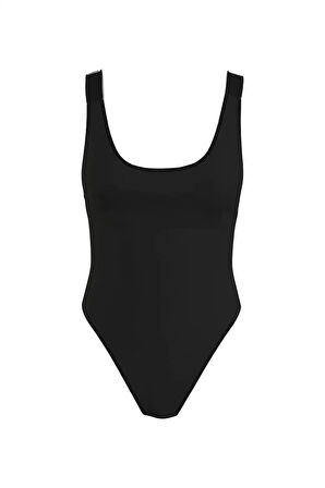 Kadın SCOOP BACK Tek Parça Mayo - Siyah  | 1XL