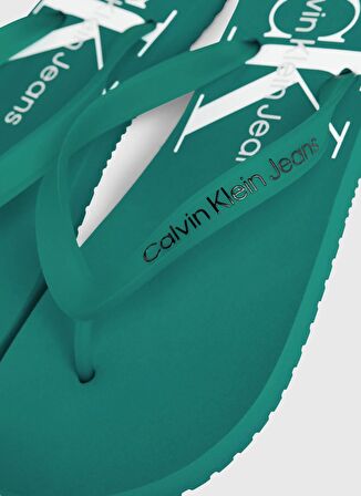 Calvin Klein Beyaz - Turkuaz Erkek Plaj Terliği BEACH SANDAL MONOGRAM TPU