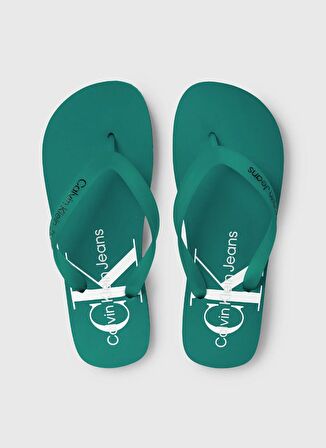 Calvin Klein Beyaz - Turkuaz Erkek Plaj Terliği BEACH SANDAL MONOGRAM TPU